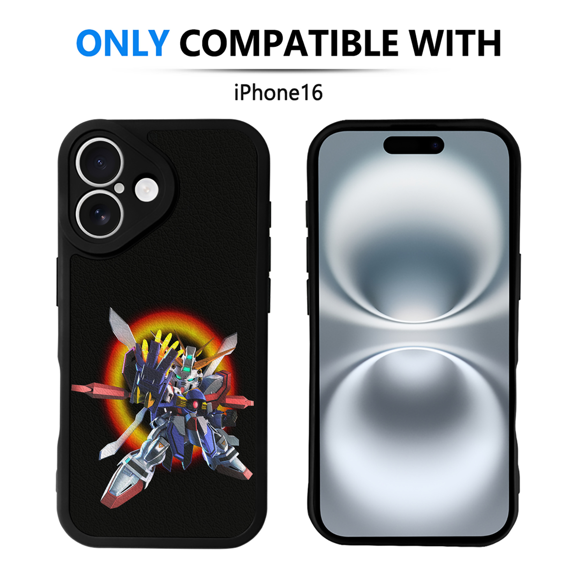 （画像用） 機動戦士ガンダム Mobile Suit Gundam 【iPhone 16シリーズ対応】シリコンスマホケース（レザー調） 材質：シリコン